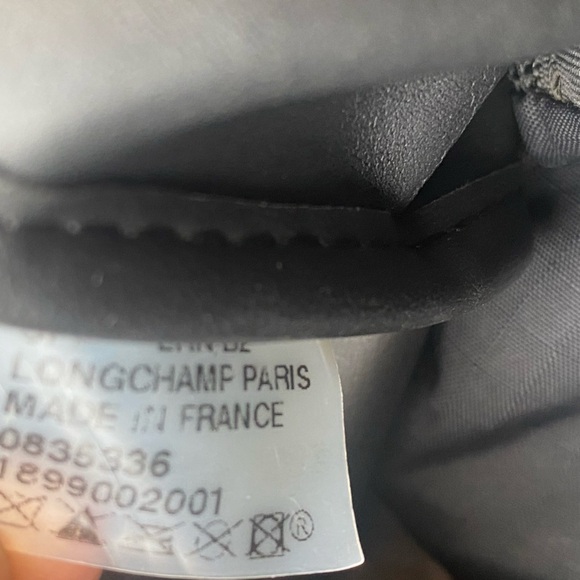 LONGCHAMP Frm FRANCE RARE BLACK NYLON LEATHER TOTE Handbag w LOCK OPTION GORG - Picture 5 of 14